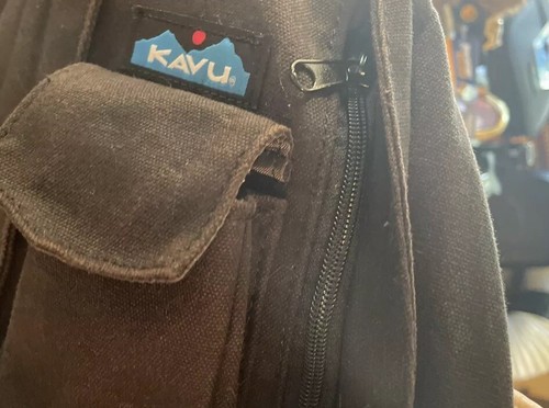 KAVU Original Rope Sling Bag Polyester Crossbody Backpack Black - Picture 7 of 7