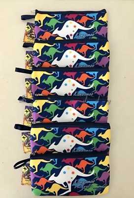 6 X CUTE Bag Kangaroo AUSTRALIA Souvenir Pencil Case Pouch Bag Zipped Pencil