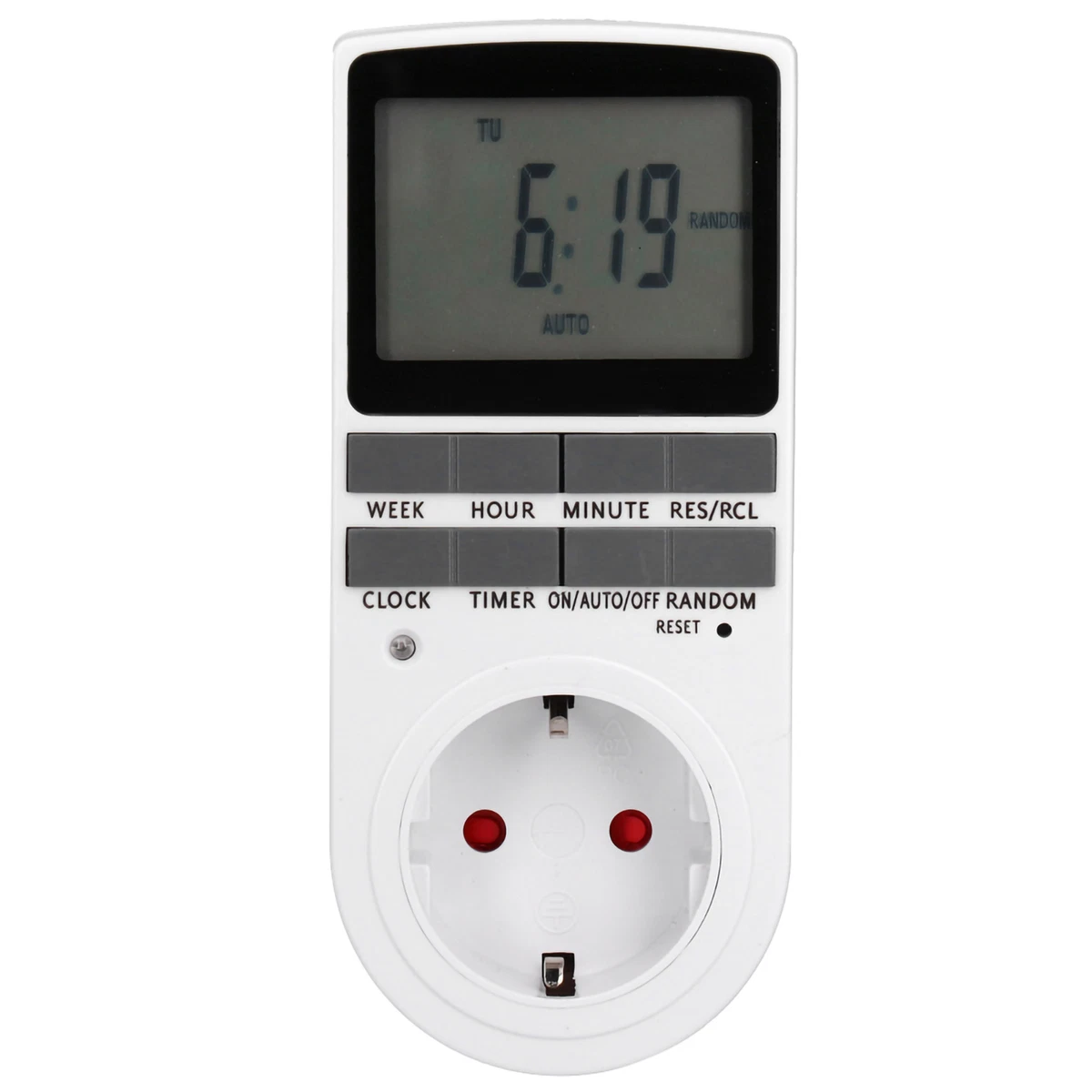 EU Plug 240V Digital Programmable Outlet Timer Smart Timing Switch