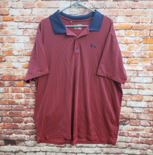    Under Armour Golf HeatGear Red / Navy Blue Polo Shirt Men's XL