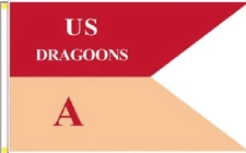 3X5 US Dragoons COMPANY A GUIDON SWALLOW TAIL FLAG BANNER GROMMETS 100D