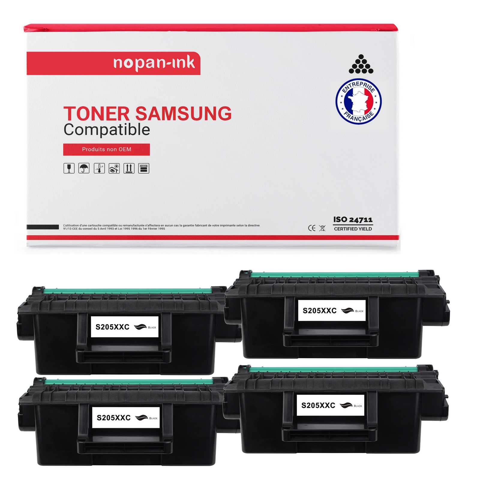 Toner SAMSUNG MLT-D205E noir lot de 4 cartouches idéal pour l'archivage de documents