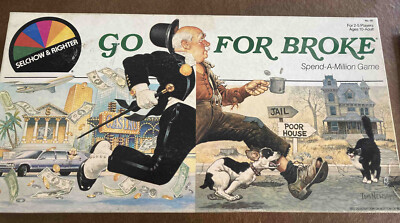 Vintage 1985 Go For Broke Spend A Million Board Game Selchow & Righter Complete 