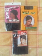 3pcs Wrap Caps/Mesh Triangle Covers for Black Women