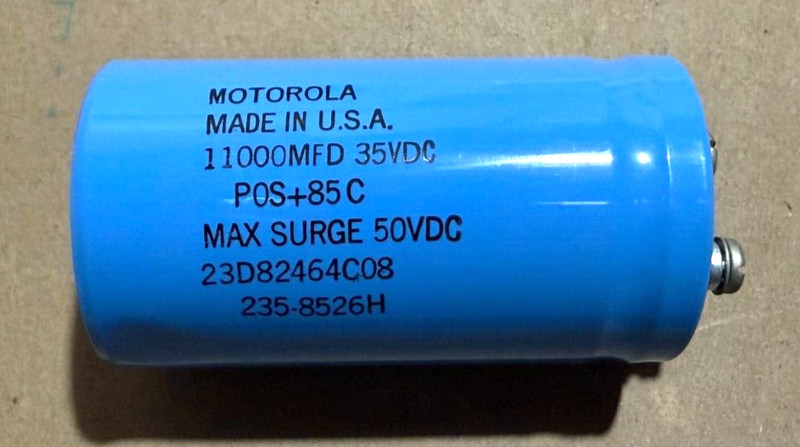 Motorola 23D82464C08 Capacitor 11000 µF 50VDC - Old new Surplus/Made in the USA