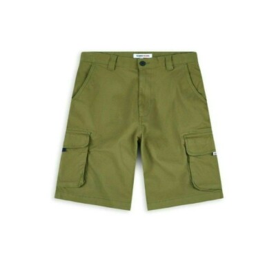 Tommy Jeans Cargo Shorts Bio Baumwolle olivgrün W32 Herren