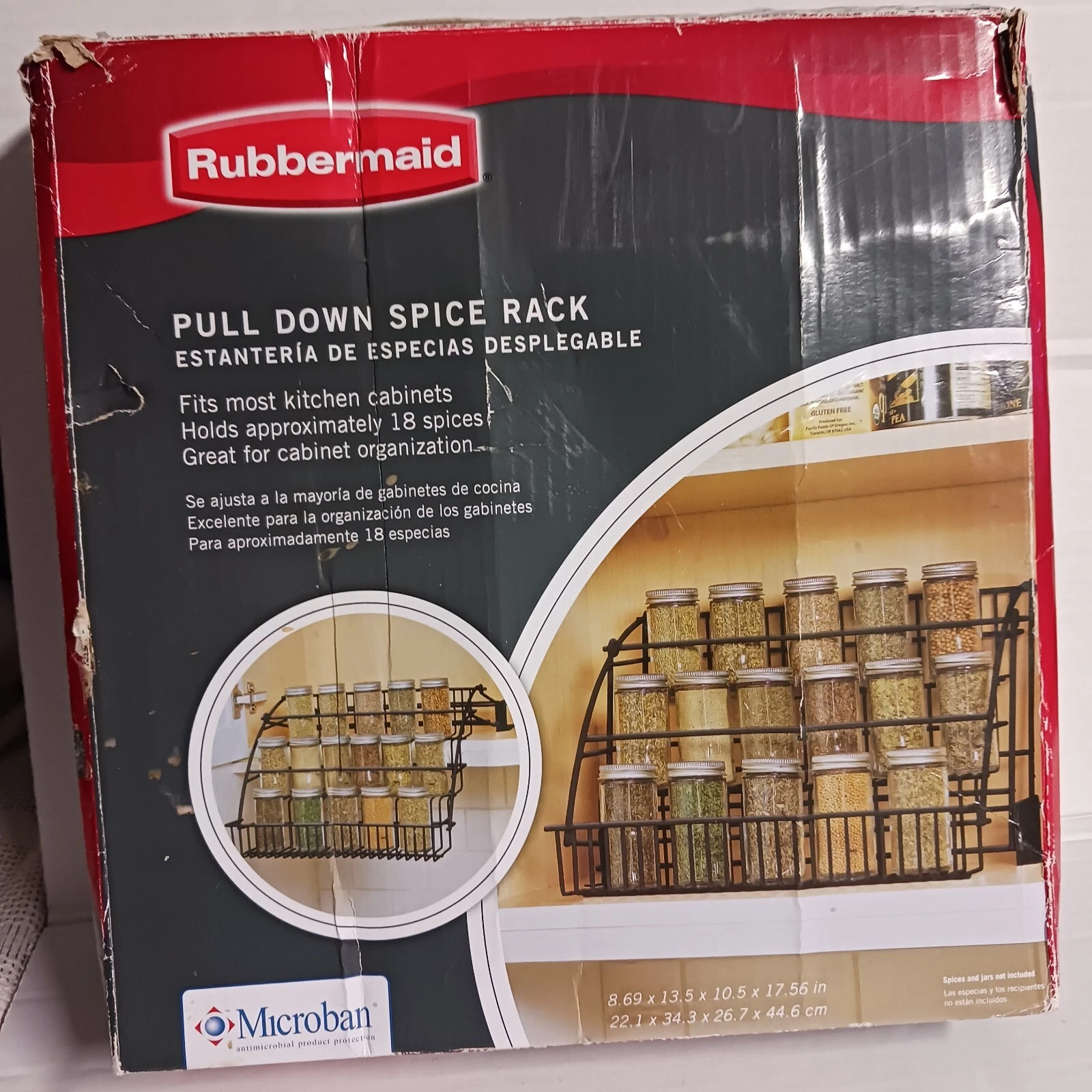 Spice Rack 3-Tier 12 in Rubbermaid Pull Down Spice Rack Black Metal Steel Wire