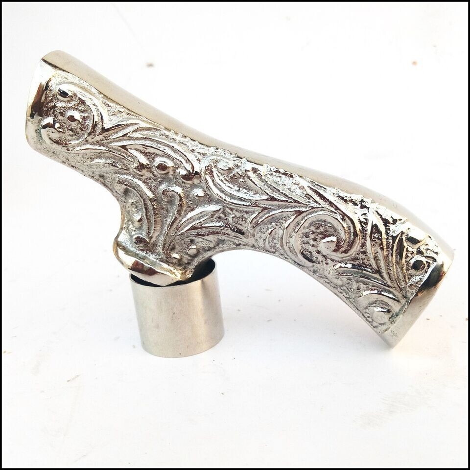 Antique Style Solid Brass Classic Silver Handle F… - image 3