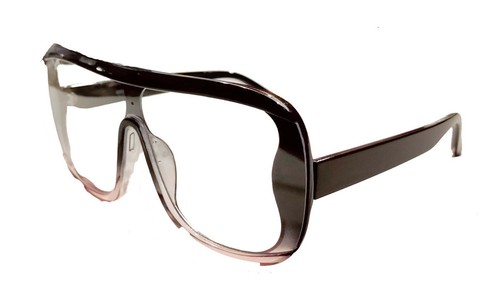 Damen Retro Eckig Übergroße Klarglas Brille 80er Jahre Klassisches Gestell - Bild 10 von 11