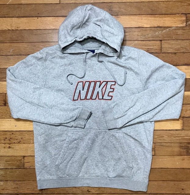 Men's NIKE 72 Stitched Hoodie Pullover Hooded Sweatshirt Orange Medium