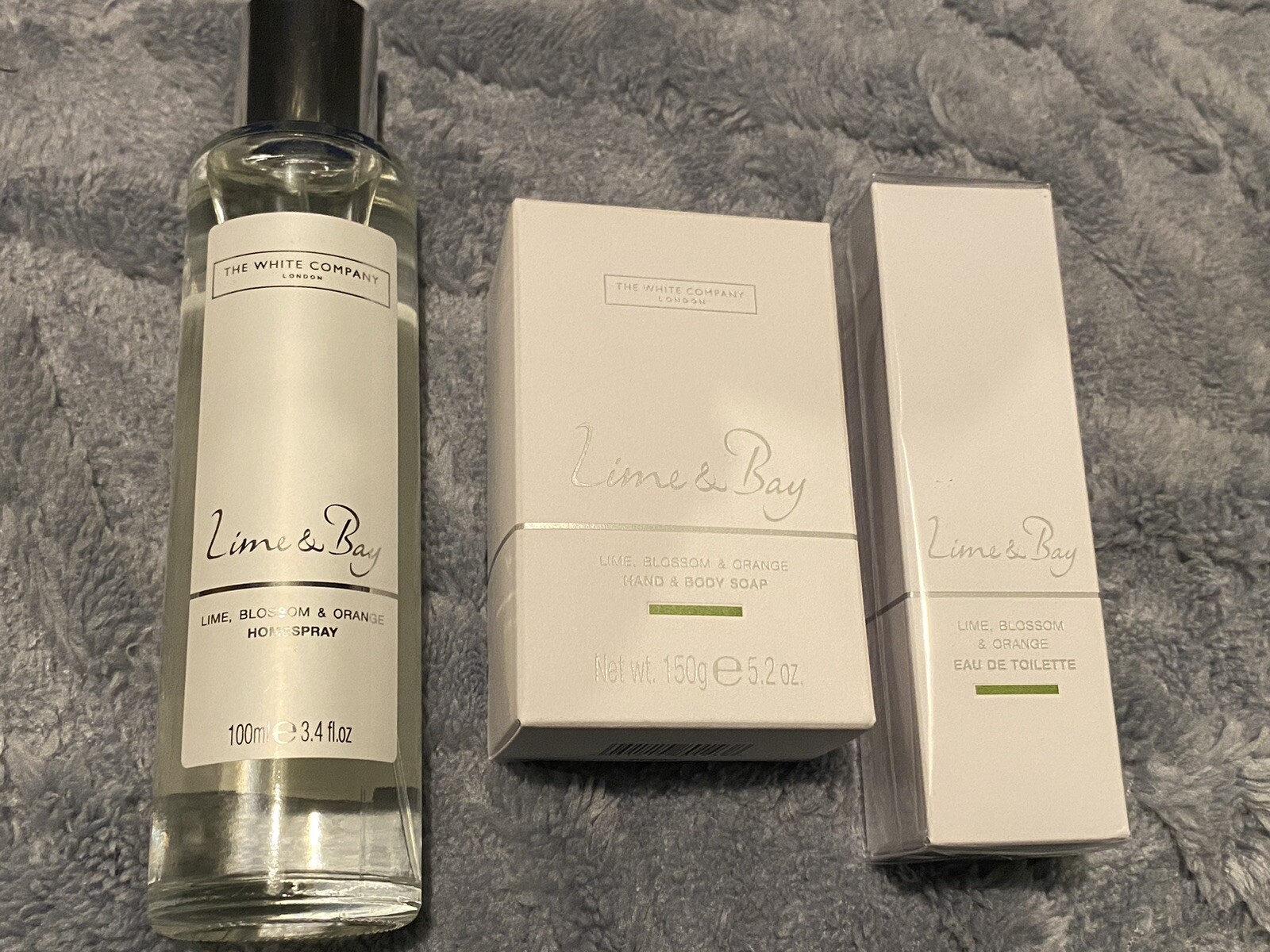 **The White Company Perfume, Homespray & Soap Set Lime & Bay