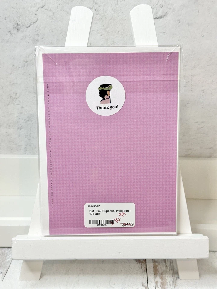 Doc Milo розовый бант и горошек кекс приглашения на день рождения упаковка 10 шт. - Изображение 2 из 2