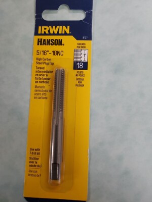 Irwin Hanson High Carbon Steel SAE Plug Tap Fraction Tap 5/16'' - 18NC 1 Pc 8127