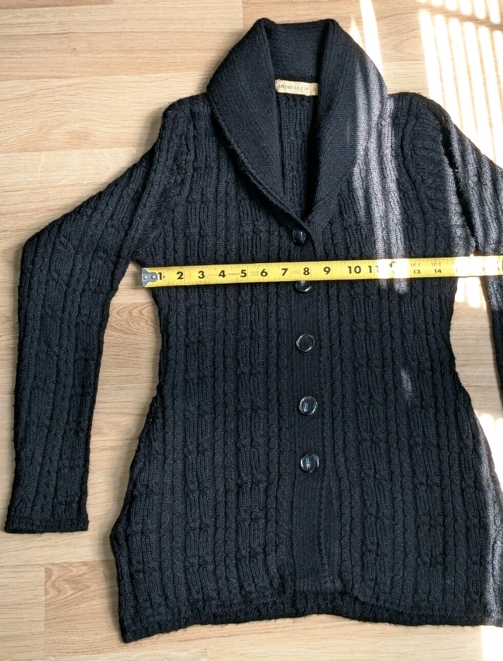 SAINT LAURENT Cardigan American Eye donna taglia L maglione nero