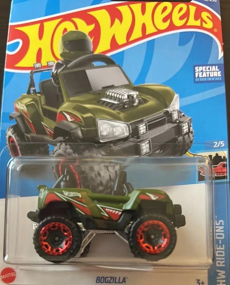 Hot Wheels Ride-ons Army Green and Red Bogzilla Jeep 2/5 16/250 - Image 2 of 2
