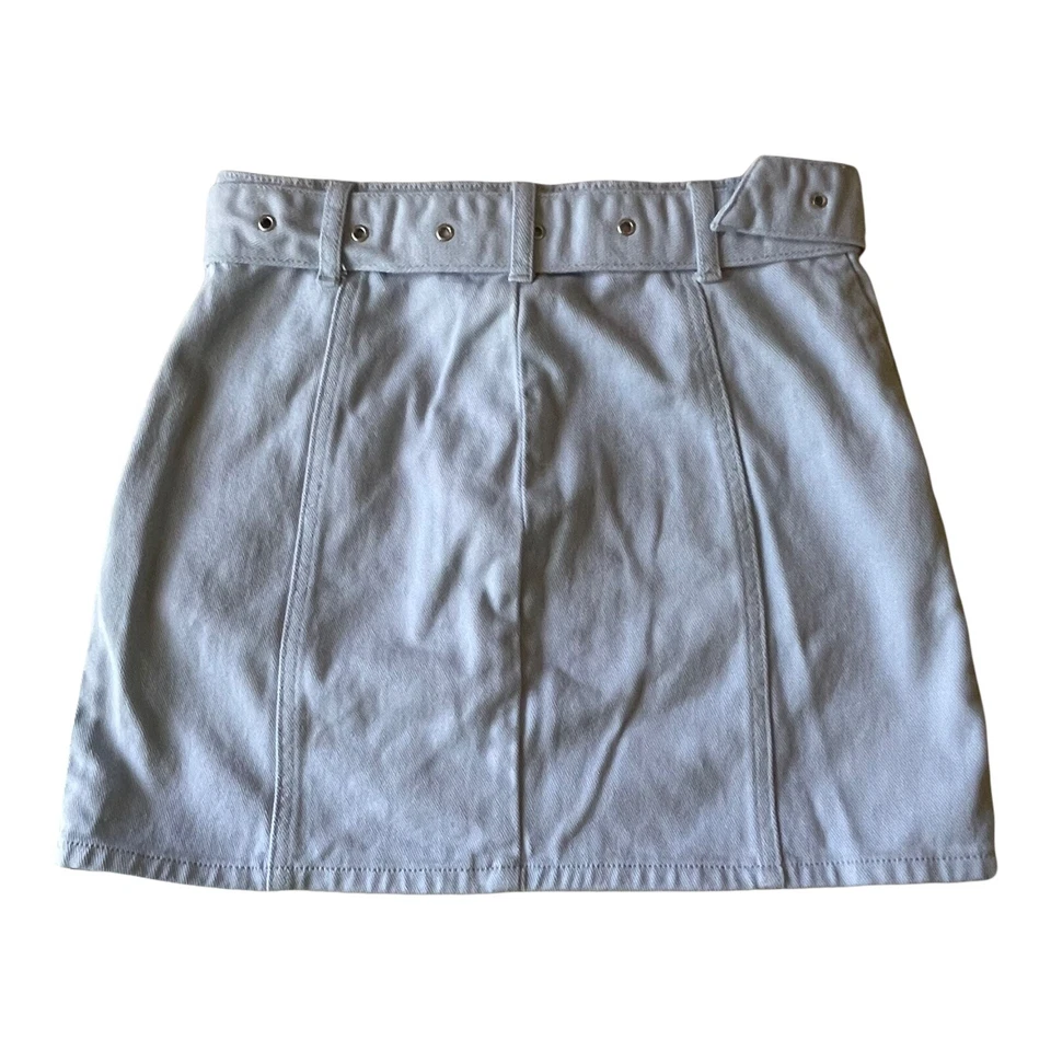 Minifalda vaquera vintage Y2K talla mediana lavada ligera denim cinturón millennial retro Foto 2 de 4