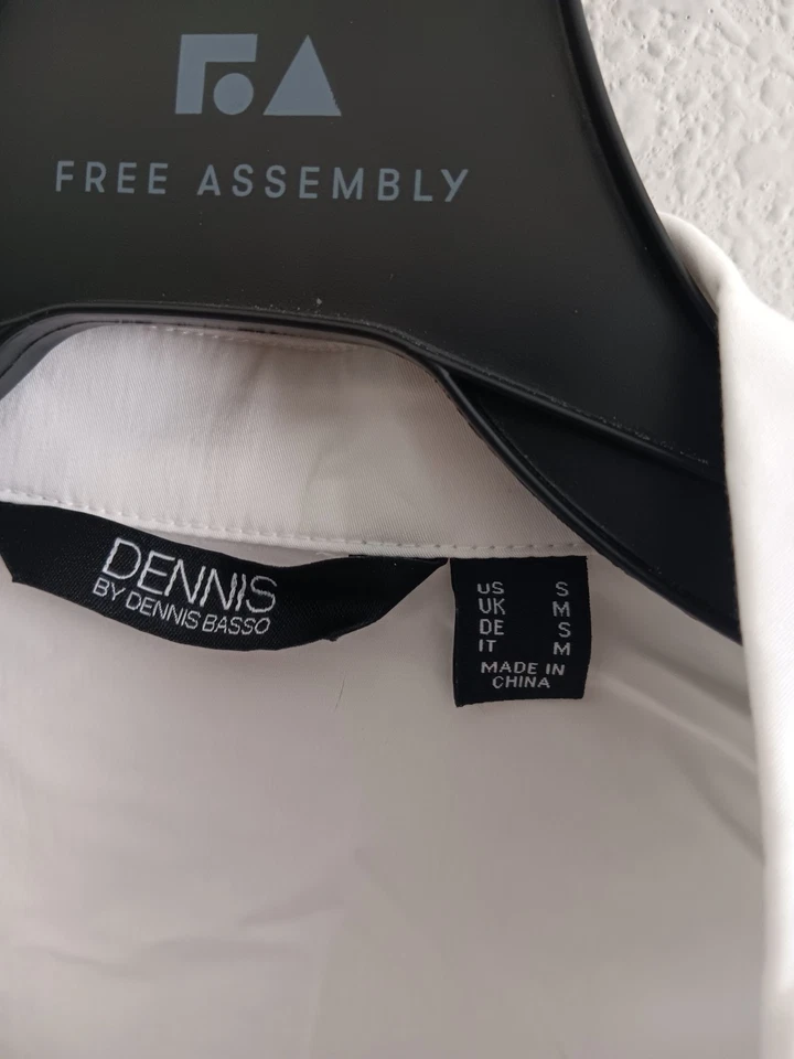 Top Dennis Basso Algodón Botón Frontal con Adornos - Blanco Talla S a660896 Foto 3 de 4