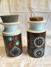 Vintage pair 1960's Portmeirion Pottery Variations Storage Jars - 6.25"