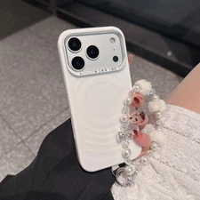 For iPhone 17 Pro Max 16 15 14 Pro Max Diamond Ripple Pattern PhoneCase W/ Strap