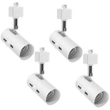 H System Line Voltage Track Lighting Heads Fixture E26 Edison Screw Base H 3-...