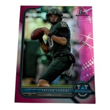 2022 Bowman University Payton Thorne 1st Bowman Pink Parallel Card 56 MSU QB