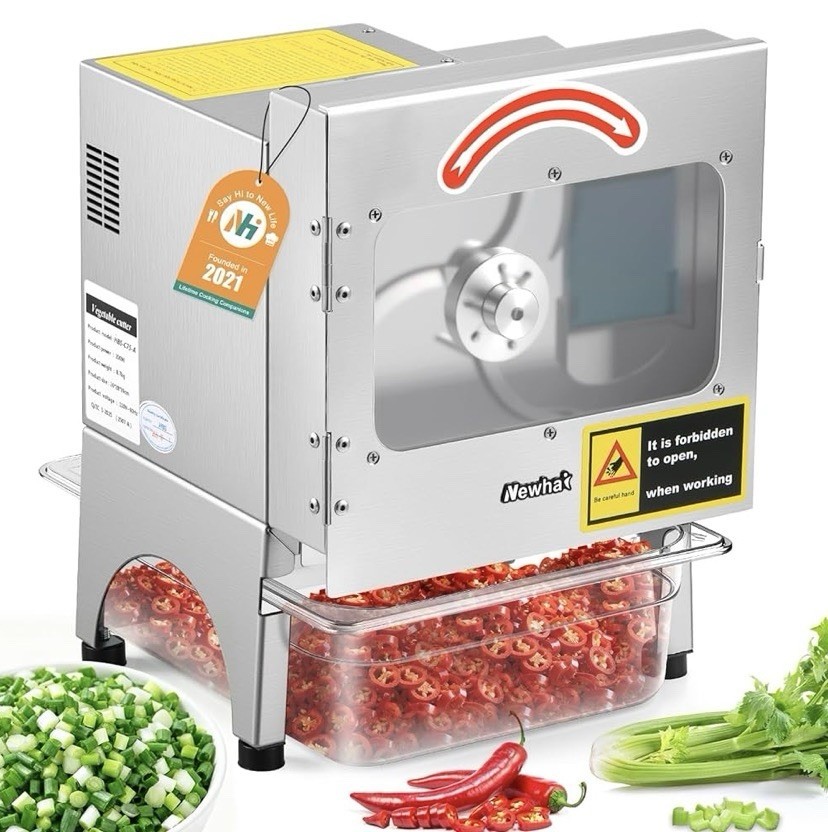 Commercial Vegetable Slicer 200W Automatic Slicing Machine With Conveyor Belt