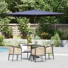 6.5' x 10' Rectangular Patio Umbrella Table Umbrella with 8 Sturdy Ribs Tilt
