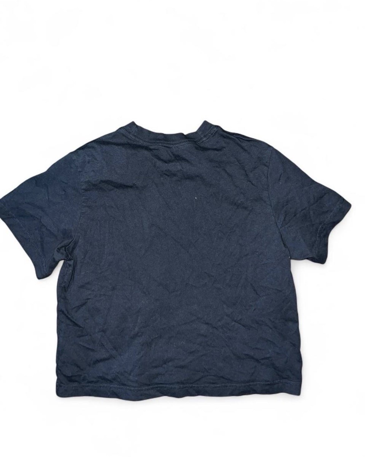 Nike black cropped tee with white swoosh girls Size L #athleisure thumbnail 4