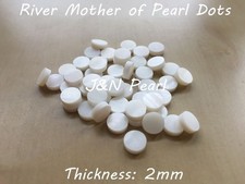 JNNPEARL 2mm Thick 50pcs 6mm River Mother of Pearl Inlay Dots for Guitars Banjos