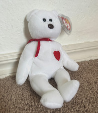 Ty Beanie Baby : Valentino bear with BROWN NOSE and TAG ERRORS!
