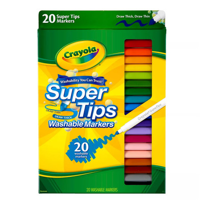 Filzstifte Marker Super Tips Set 20 Farben waschbar ungiftig Crayola für Kinder