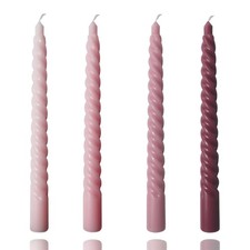 4 PCS 8 Inch Gradual Spiral Color Taper Candles Tapered Candlesticks Decor