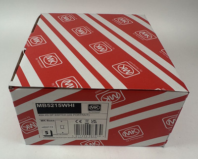 MK 45A Doppelpoliger Herdschalter Portrait 45 Amp MB5215WHI 5er Box