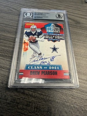 2021 PANINI PRO FOOTBALL HOF - DREW PEARSON - SIGNED BECKETT CERTIFIED SLABBED b