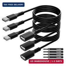 3 Pack USB Extension Cable 6 FT, USB 2.0 Type A Male to Female Extender Cord Ada