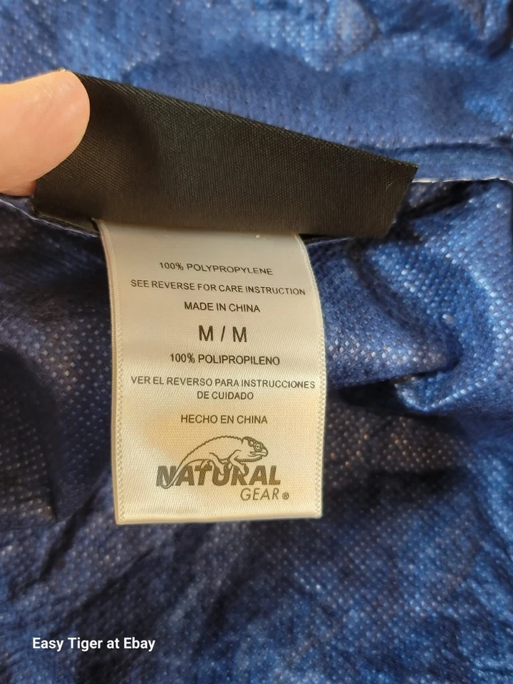 Natural Gear Poly Rain Suit Set Hunting M Pants Jacket Stuff Bag BLUE Zip Snap - Image 2 of 4