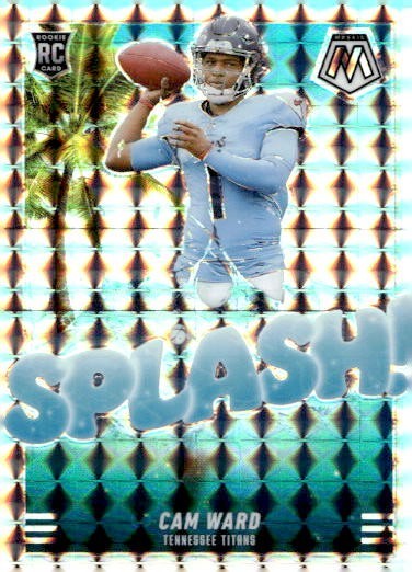 2025 Panini Mosaic Cam Ward SPLASH! MOSAIC SILVER PRIZM RC #13 TENNESSEE TITANS