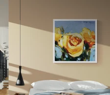 Jose Trujillo Fine Art PRINT 36x36" Collectible Artist Yellow Flowers XL