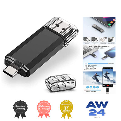 USB C Stick 128GB 2-in-1 Dual USB Speicherstick mit OTG für Smartphone RAOYI