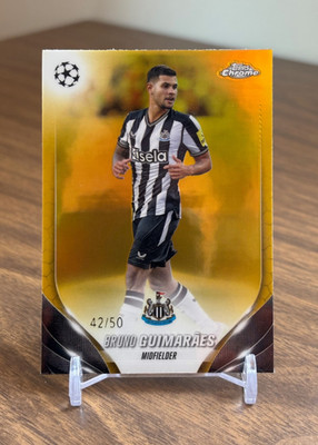 Bruno Guimaraes 2023-24 Topps Chrome UEFA UCC #104 Gold Refractor /50