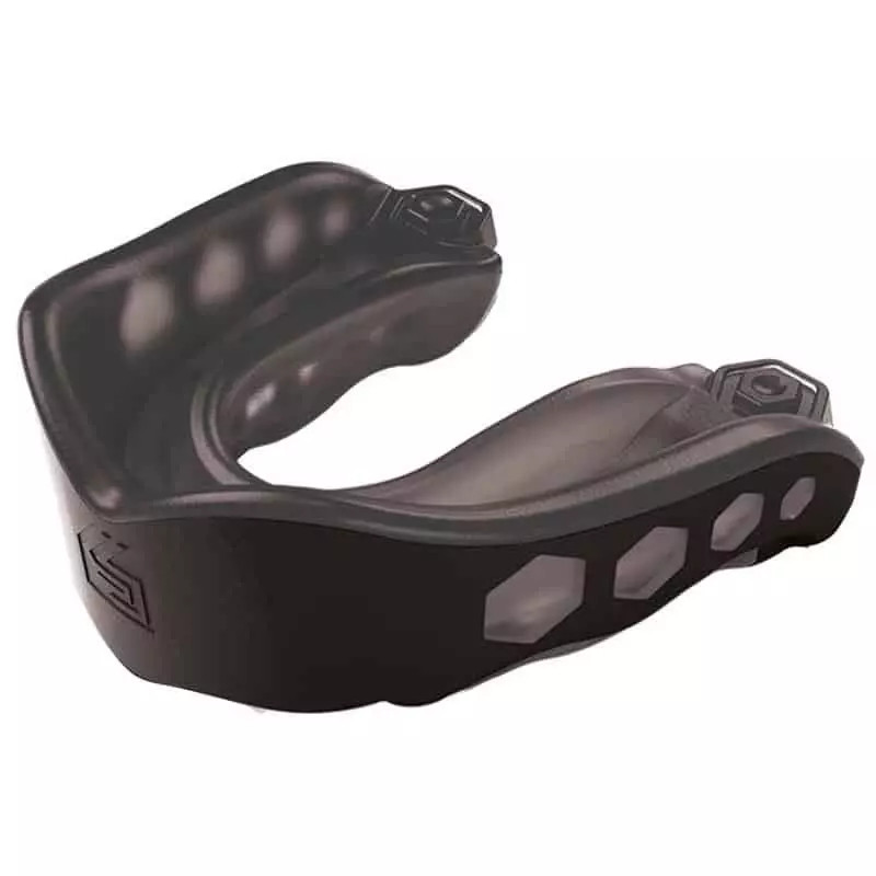 Protège-dents Shock Doctor Gel Max noir contre les chocs de mâchoire sans sangle amovible