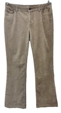 VTG Liz Claiborne Women Size 8 Mid Rise Corduroy Stretch Flare Leg Pants Tan