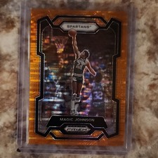 Panini 2021 Prizm Draft Picks Orange Pulsar Prizm #23/49 Magic Johnson Spartans