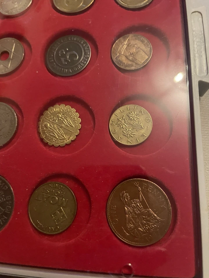 Job Lot Collection Of 35 Old Tokens Including Tray - Image 4 of 4