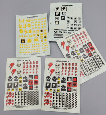 Warhammer Citadel Abziehbilder: Ork Decal Konvolut -Teilweise Schlechter Zustand