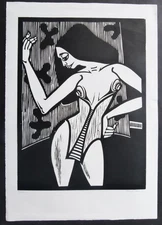 Franz Cestnik (1921-2011) "Female Nude" Large Etching, Autographed,