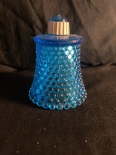 Vintage Homco Aqua Blue hobnail glass peg votive candle holder