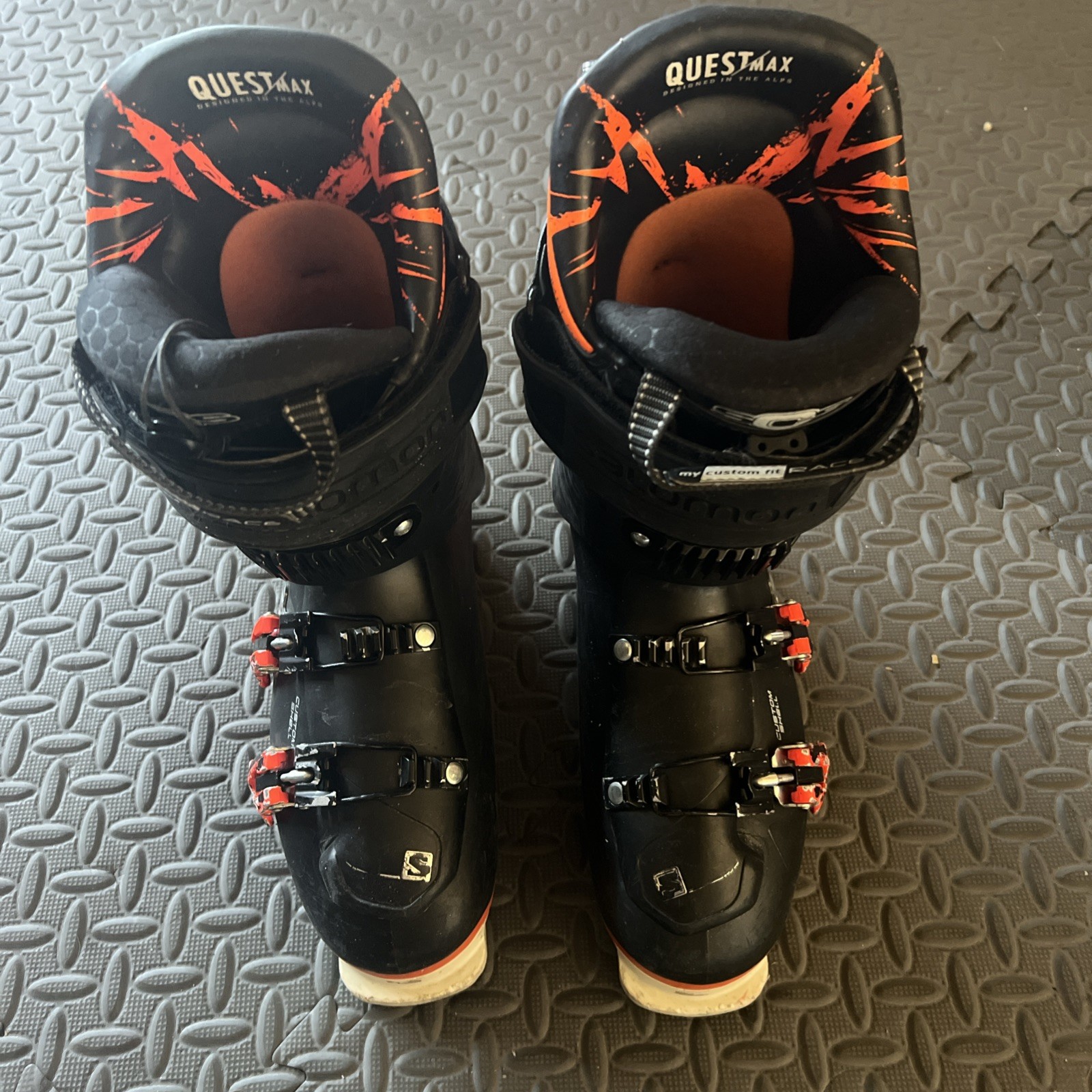 Scarponi da sci alpino Salomon Quest Max 130 nero arancione downhill uomo taglia 27