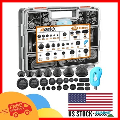 27 Size Rubber Grommet Assortment with Knife - Durable Cable Management Solution