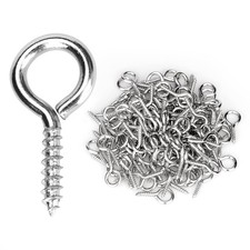 Eye Screws 0.59 Inch Small Screw Eyes Hooks Heavy Duty Hardware Silver 300P